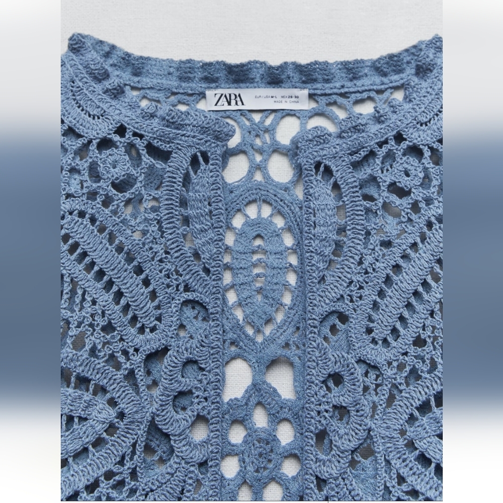 BNWT!Limited edition Zara Open Macrame knit cardigan, size (M-L) - Picture 6 of 7